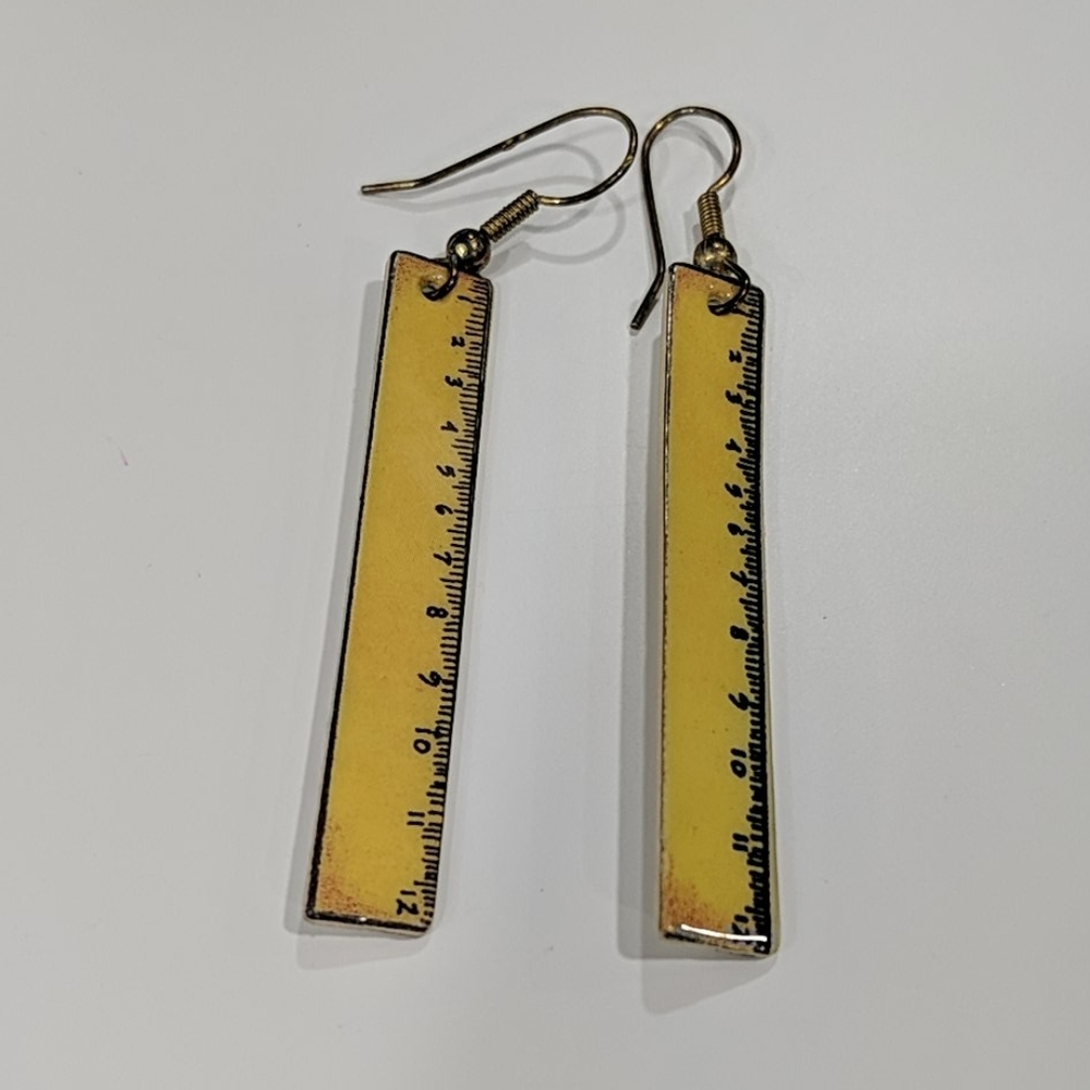 Yellow ruler earrings